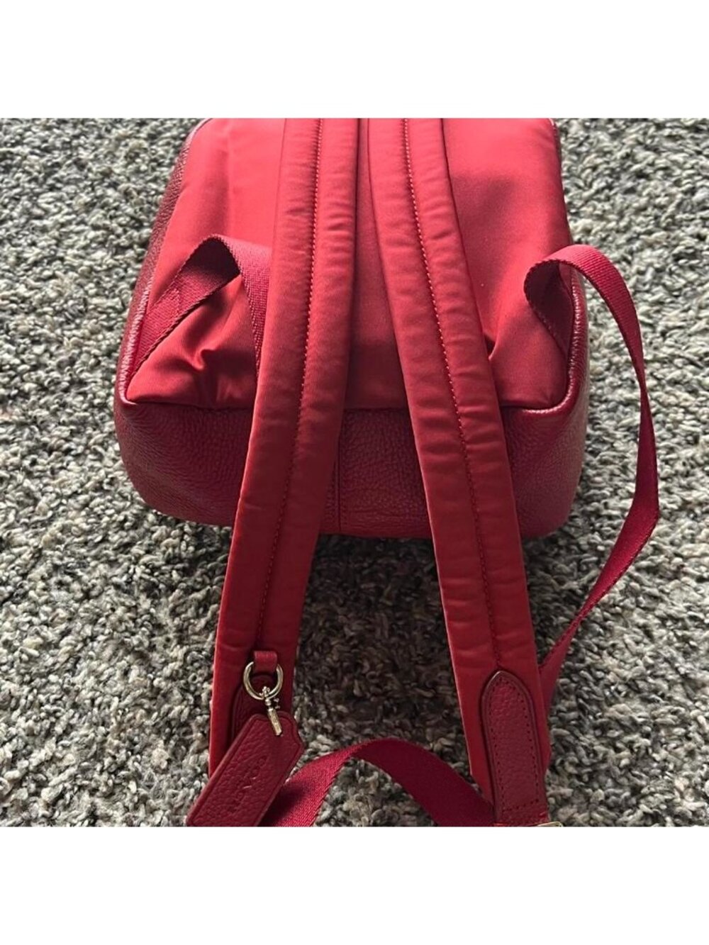 Red Coach Leather Mini Backpack Coquette Back to School Luxury Minimalist Cutesy - Picture 4 of 8